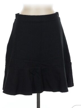 Ann Taylor LOFT Black A-Line Ruffle Hem Skirt